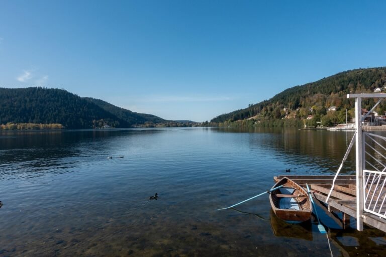 lake, fall, landscape, the water, nature, mountains, trees, romantic, atmosphere, ducks, boat, pontoon, gérardmer, pontoon, gérardmer, gérardmer, gérardmer, gérardmer, gérardmer